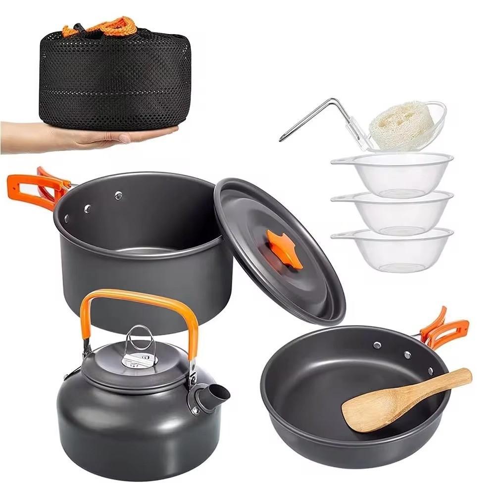 Camping Aluminum Cooking Set with Kettly